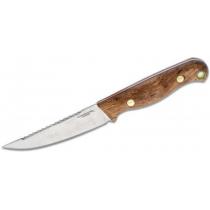 Condor Trelken Fixed Blade Knife 3.51" 420HC Stainless Steel, Hickory Wood Handles, Welted Leather Drop Sheath