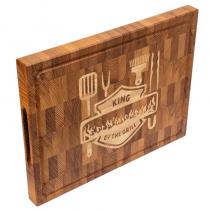 Cookizar Heat-Treated Elm Cutting Board with Hornbeam Inlay - King Of The Grill