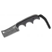 CRKT 2383K Folts Minimalist Cleaver Blackout Fixed Blade Neck Knife 2.1" Black Stonewashed Blade, G10 Handles, Sheath