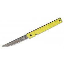 CRKT 7096TGK Richard Rogers CEO Gentleman's Folding Knife 3.1" Satin Plain Blade, Yellow GRN Handles
