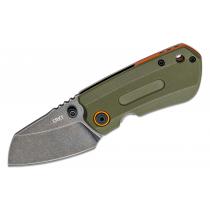 CRKT 6277 TJ Schwarz Overland Compact Folding Knife - 2.24" D2 Black Stonewashed Plain Blade, Green G10 and Stainless Steel Handle