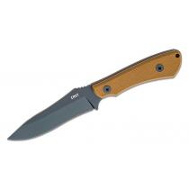 CRKT 2083 Darrin Sirois Ramadi Knife - 4.3" SK5 Black Recurve Blade, Brown G10 Handle, Sheath