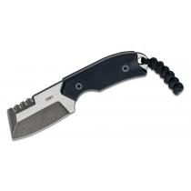 CRKT 4036 Razel Compact Knife - 2.32" D2 Two-Tone Chisel Blade, Black G10 Handles, Sheath