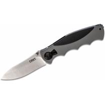 CRKT 2842 Russ Kommer Monashee Folding Knife 3.361" Satin Drop Point Blade, Black TPR Handles