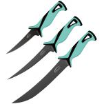 Danco Roll Up Fishing Knife Kit Seafoam - 9" Stout, 7" and 5" Flexible Fillet Blades with Nylon Roll Up Carry Pouch