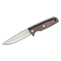 EKA Nordic W12 Fixed Blade Knife - 4.72" Plain Blade, Bubinga Wood Handle, Leather Sheath