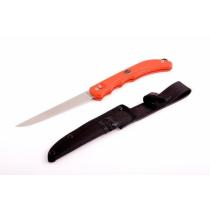 EKA Duo Pivoting Blade Fillet Knife 5.11" Blade, Orange PROFLEX Handles, Nylon Sheath