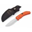 EKA G3 Pivoting Blade Hunting Knife, Orange PROFLEX Handle, Nylon Sheath