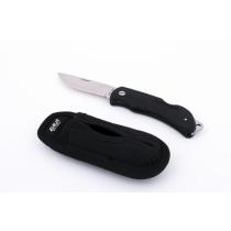 EKA Swede 8 Black Knife with Sheath - 3.14" Blade Black Handle