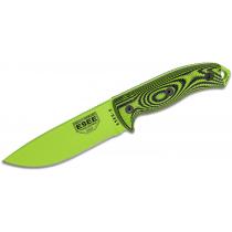 ESEE Knives Model 5 Venom Green Plain Edge, 3D Machined Green/Black G10 Handles, Black Sheath, Clip Plate