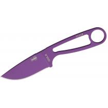 ESEE Izula Purple Neck Knife with Survival Kit - 2.875" Carbon Blade, Purple Powder Coat, White Sheath, 
