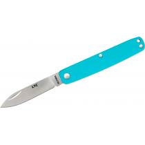 Fallkniven LTC Legal to Carry UK EDC Pen Knife - 2.25" 3G Satin Blade, Sky Blue Aluminum Handles