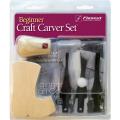 Flexcut SK110 - 3 Blade Craft Carving Set - 3 Blades, Palm Handle, Basswood Blank, DVD and Manual