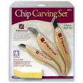 Flexcut 3 Piece Chip Carving Knife Set with Sharpening Compound (KN115)