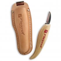 Flexcut KN30 Hip Knife - Wood Working Cutting Tool with Leather Belt Sheath