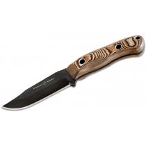Flexcut Hawthorne Drifter Fixed Blade Knife - 3.6" Black Oxide CP Carbon Blade Richlite Handle Leather Sheath