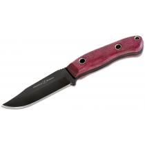 Flexcut Hawthorne Drifter Fixed Blade Knife - 3.6" Black Oxide CP Carbon Blade Purpleheart Handle Leather Sheath