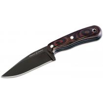 Flexcut Hawthorne Seeker Fixed Blade Knife - 4.12" Black Oxide CP Carbon Blade Red and Black G10 Handle with Green Liners