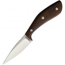 Fox Edge Chicken Wing Fixed Blade Knife - 3" Stainless Steel Blade, Brown Wood Handle, Black Nylon Belt Sheath