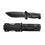 Gerber StrongArm Fixed 4.8" Black Combo Blade, Black Glass Filled Nylon Handles