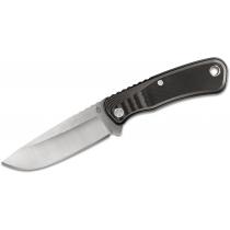 Gerber Downwind Fixed Blade Knife 4.25" Stonewashed Blade, Black/Gray G10 Handles, Waxed Canvas Sheath