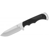 Gerber Freeman Guide Hunting Knife Fixed 4" Bead Blast Plain Blade, Black TacHide Handles, Nylon Sheath