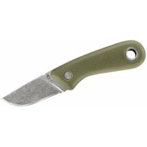 Gerber Vertebrae Knife Fixed 2.4" Stonewashed Plain Blade, Sage Green Rubberized Handle, Sheath