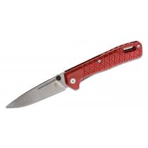 Gerber Zilch Folding Knife 3.1" Stonewashed Drop Point Plain Blade, Drab Red GRN Handles