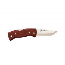 Helle HEL56 Raud M Folding Knife - 2.71" 12C27 Stainless Steel Blade, Red Birch Handle, Leather Sheath