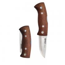 Helle HEL662K Kletten K Bushcraft Knife - 2.16" Folding Blade, Triple Laminated Stainless Steel, Kebony Wood Handle