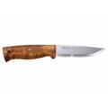 Helle Temagami Knife - 4.29" Blade Curly Birch Handle Leather Sheath