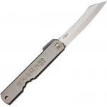 Higonokami Triple Layer SK UK EDC Folding Knife Black - 3" SK5 Carbon Steel Blade, Black Stainless Handle, Lanyard Hole