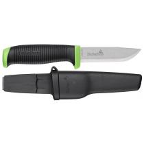 Hultafors Rope Knife - 3.66" Serrated Carbon Steel Blade, Green and Black Handle