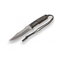 Joker JKR784 Fixed Blade Bushcraft Knife - 6.5 Combo Titanium Coated Blade Black Handle Nylon Sheath