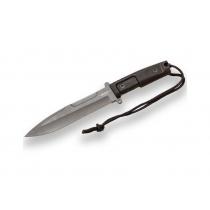 Joker JKR785 Fixed Blade Bushcraft Knife - 6.5" Titanium Coated Blade Black Handle Nylon Sheath