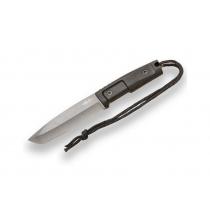 Joker JKR786 Fixed Blade Bushcraft Knife - 5.7" Titanium Coated Blade Black Handle Nylon Sheath