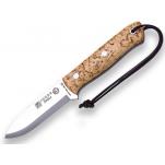 Joker CL115 Bushcraft Knife - 3.9" Nordico Blade Curly Birch Handle Leather Sheath