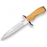 Joker CO32 Wild Boar Dagger - 7.08" MOVA Steel Blade Olive Wood Handle Leather Sheath