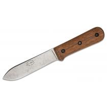 KA-BAR Becker Kephart Fixed Blade Knife - 5.1" Stonewashed Spear Point Walnut Wood Handle Leather Sheath