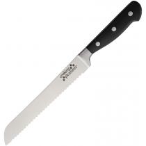 Cooking Pleasures Bread Knife - 8.25" Full Tang Stainless Steel Blade, Black Handle