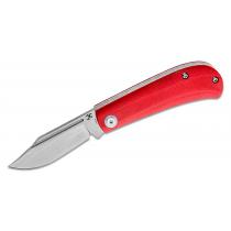 Kansept Knives Bevy UK EDC Folding Knife - 2.45" Stonewash CP Blade, Red G10 Handles