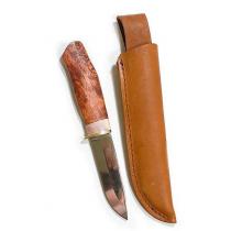 Karesuando Galten Exclusive Knife - 3.93" Blade - Curly Birch Handle with Leather Sheath