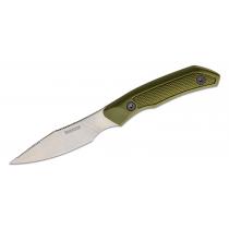 Kershaw 1882 Deschutes Caper Fixed Blade Knife -  3.3" Stonewashed CP Blade, Polypropylene with Rubber Overlay, Sheath