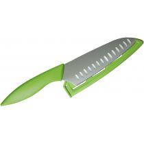 Kershaw AB5090 My First Chefs Knife with Sheath - 5.5" Satin Finish Serrated Blade - Green Handle - Rounded Tip
