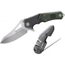 Lansky UTR7 Mikkel Willumsen Responder Folding Knife - 3.5" Plain Blade and Blade Medic Combo Set