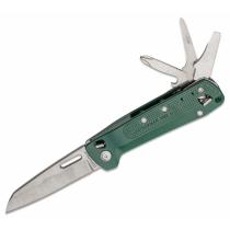 Leatherman FREE K2 Pocket Size Multi-Purpose Knife 3.3" Plain Blade, 8 Tools, Evergreen Aluminium Handles