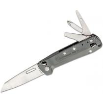 Leatherman FREE K2 Pocket Size Multi-Purpose Knife 3.3" Plain Blade, 8 Tools, Grey Aluminium Handles