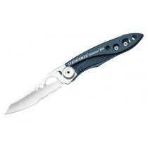 Leatherman Skeletool KBx Folding Knife 2.6" Combo Blade, Denim Blue Stainless Steel Handles - 832383