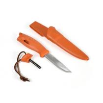 Light My Fire Swedish Fireknife Rusty Orange - 3.5" Blade, Weatherproof FireSteel and Sheath