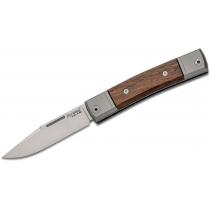 LionSteel bestMAN BM1 UK EDC Folding Knife - 2.8" M390 CP Blade, Santos Wood Handle with Titanium Bolsters